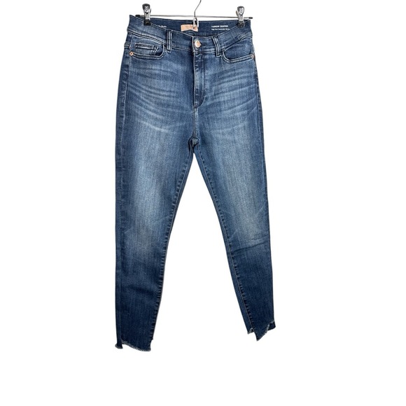 DL1961 Jeans Womens 28 Marianna Hewitt Farrow Crop‎ High Rise Skinny Frayed Blue - Picture 1 of 13